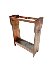 Aesthetic Movement Umbrella Stand, Hand-Painted Fruitwood, 1890s